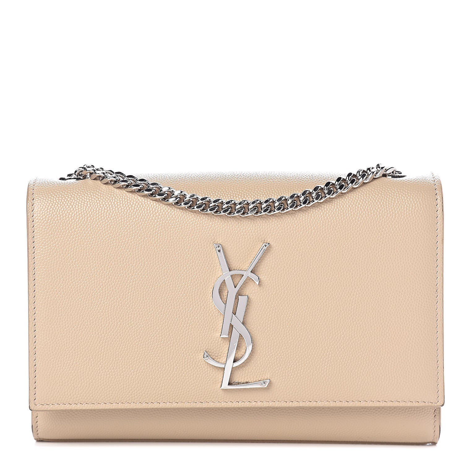 Saint Laurent Grain De Poudre Small Monogram Kate Satchel Nude Powder 1 of 14