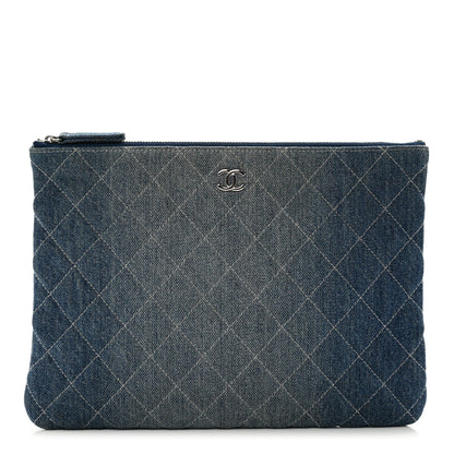 Chanel Denim Pocket Medium Cosmetic Case Blue 1 of 8