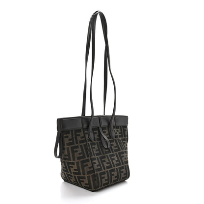Fendi Fabric Jacquard Vitello Grace FF 1974 Mini Fendi Origami Tobacco Moro Ebano 4 of 13