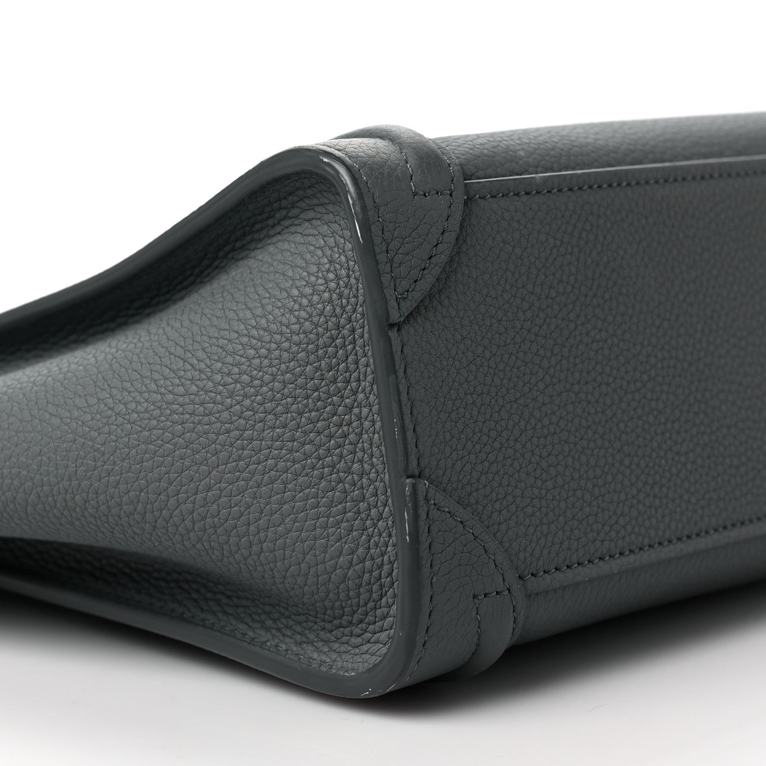 Celine Drummed Calfskin Nano Luggage Kohl 9 of 12