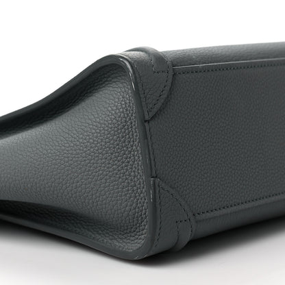 Celine Drummed Calfskin Nano Luggage Kohl 9 of 12