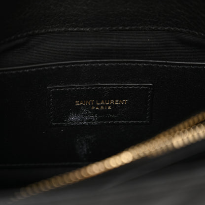 Saint Laurent Sheepskin Matelasse Chevron Monogram Medium College Bag Black 6 of 11