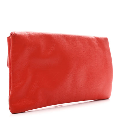 Balenciaga Matte Goatskin Rubber Covered Classic Hardware Envelope Clutch Rouge Ambre 4 of 11