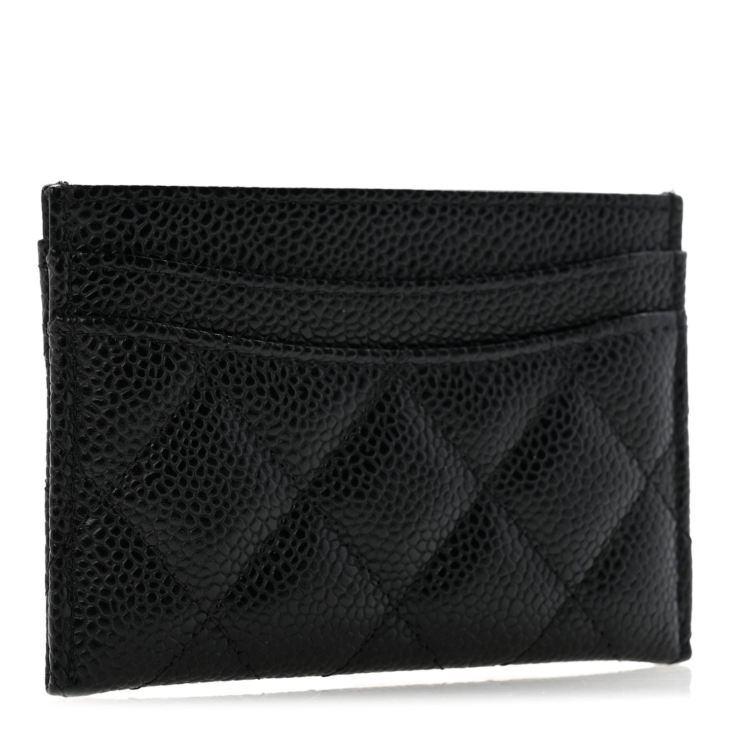 Caviar Quilted Card Holder Black