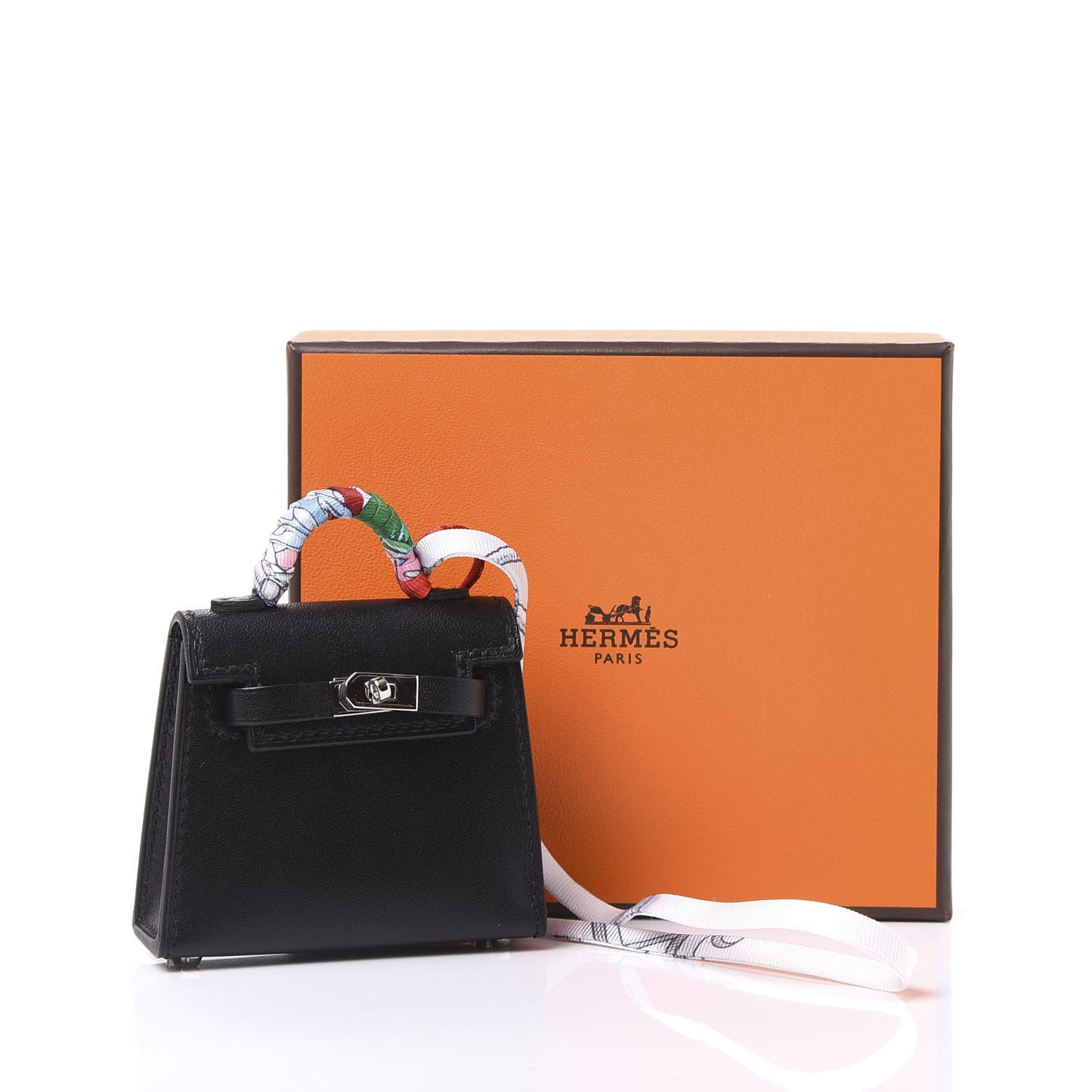 Tadelakt Mini Kelly Twilly Bag Charm Black