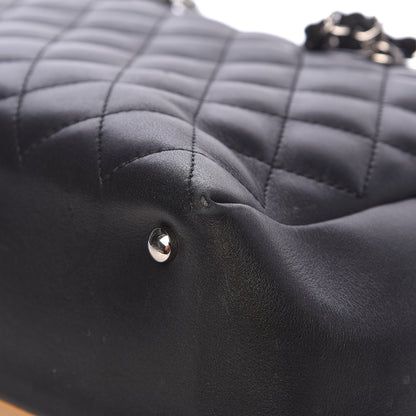 Chanel Calfskin Quilted Feather Weight Bowling Bag Black Beige 11 of 14