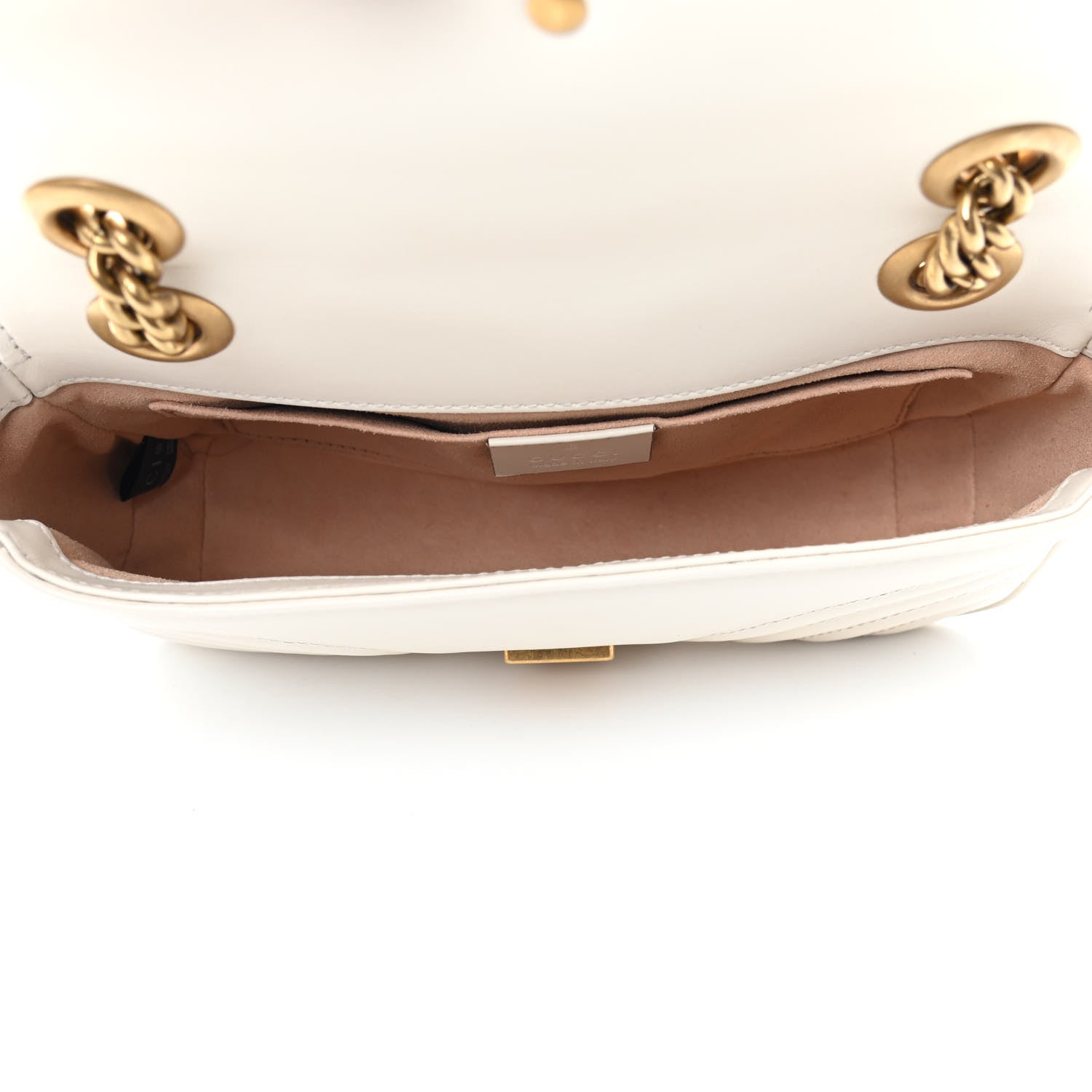 Gucci Calfskin Matelasse Mini GG Marmont Shoulder Bag White 8 of 10