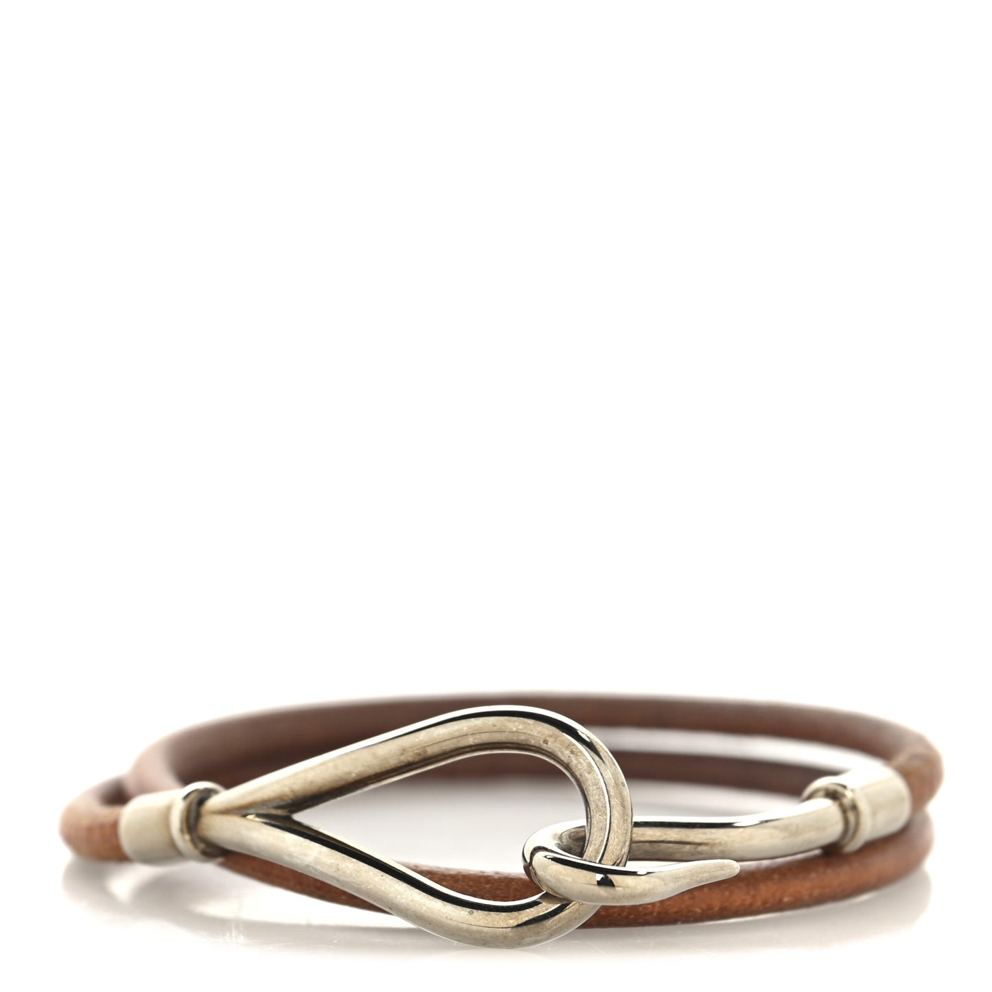 Natural Bridle Jumbo Hook Double Tour Bracelet Bouton