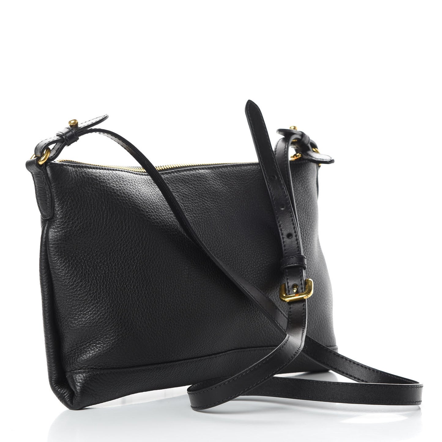 Vitello Daino Crossbody Bag Black
