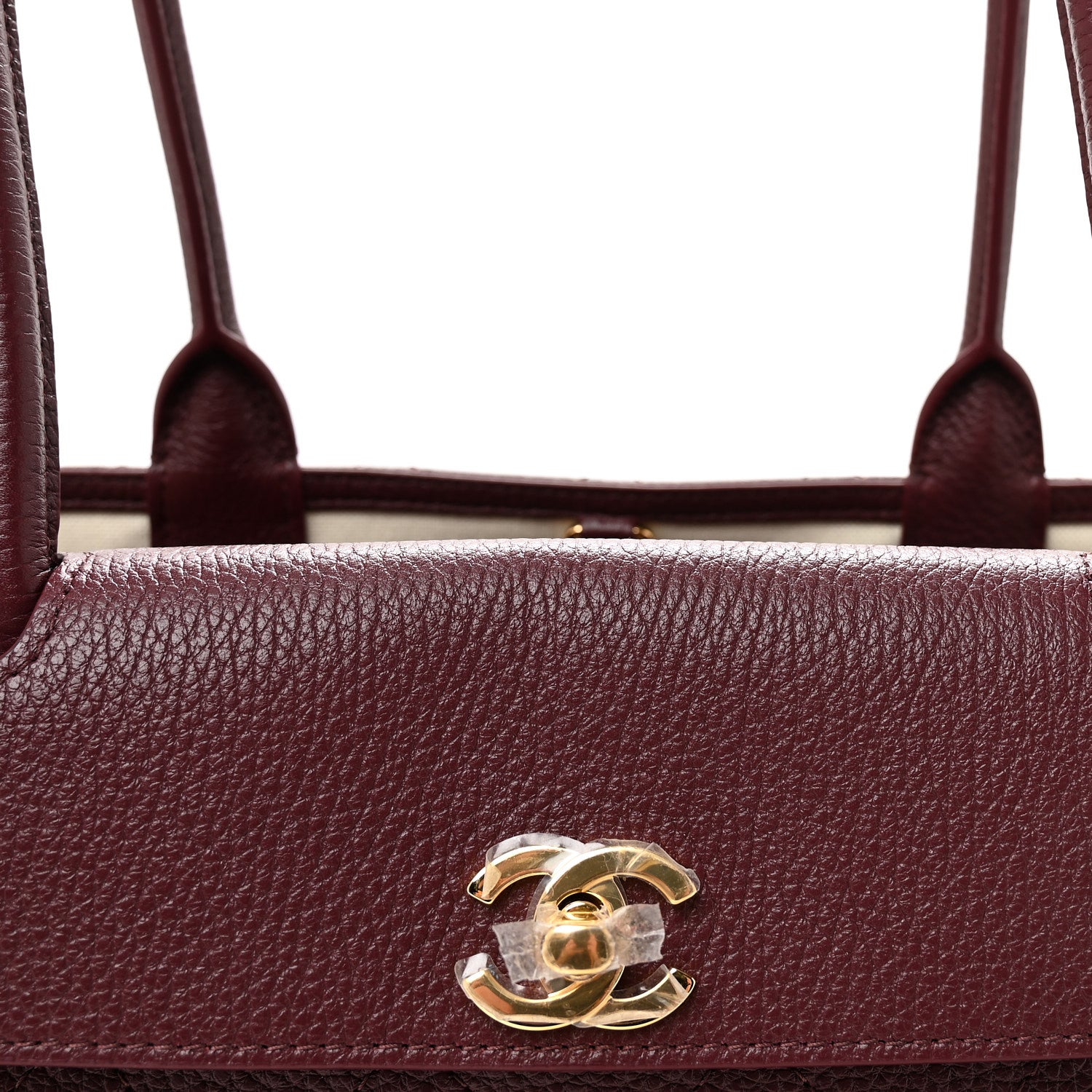 Chanel Grained Calfskin Stitched Urban Essentials Small Shopping Bag Burgundy 8 of 10