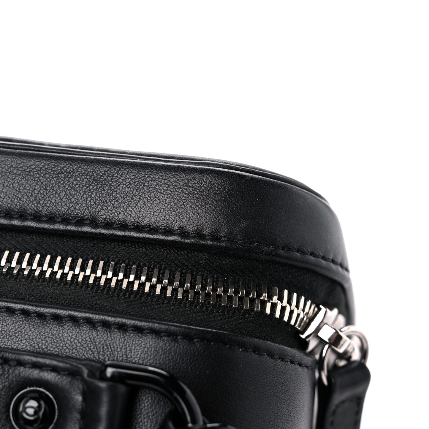 Lambskin Quilted Medium CC Filigree Vanity Case Black