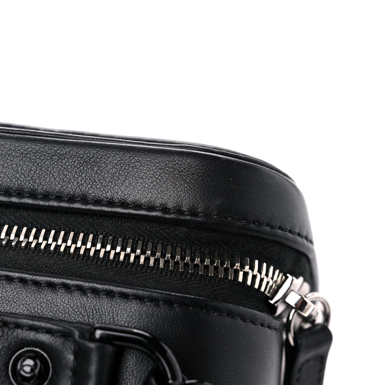 Chanel Lambskin Quilted Medium CC Filigree Vanity Case Black 19 of 22