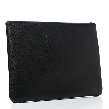 Chanel Caviar Studded Medium Deauville Pouch Black 3 of 7