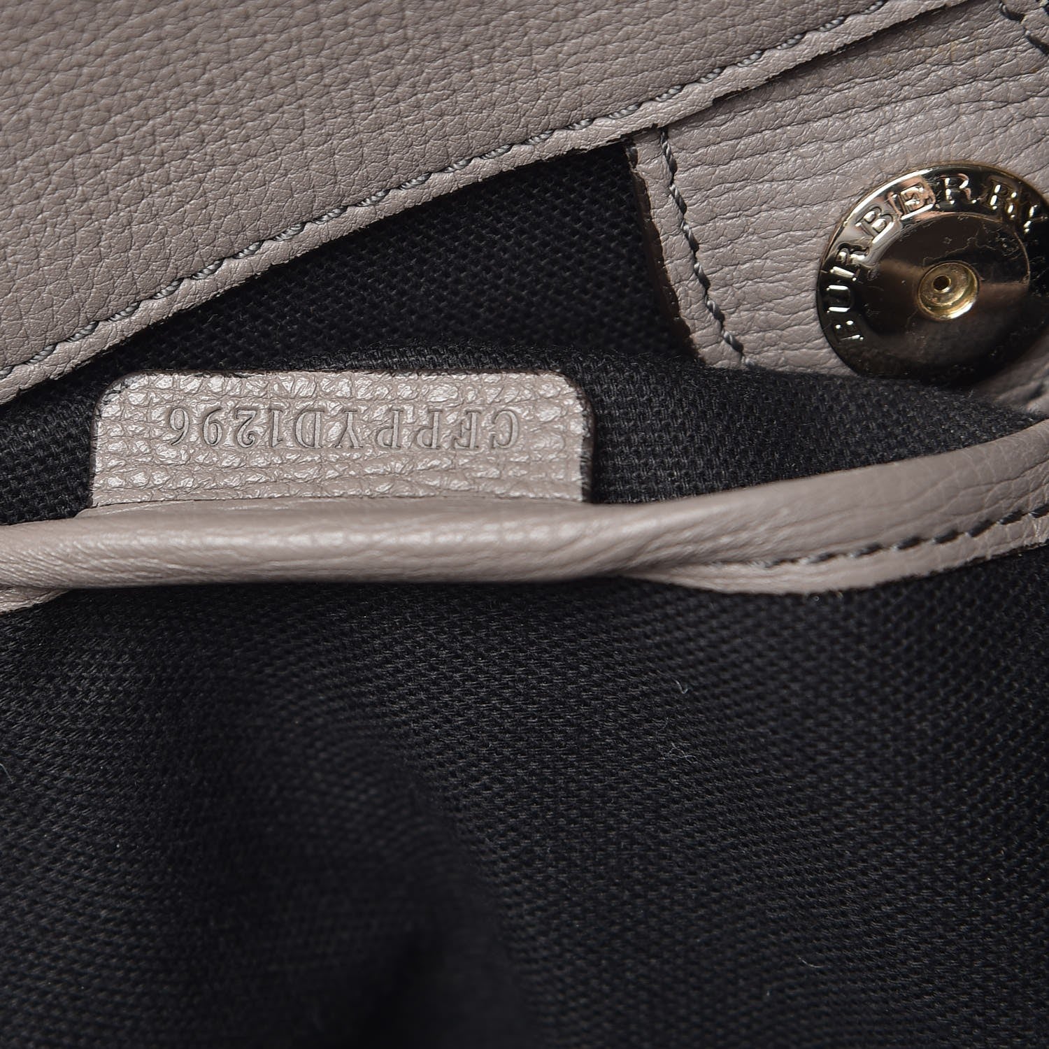 Burberry Grainy Calfskin House Check Large Banner Tote Grey 8 of 16