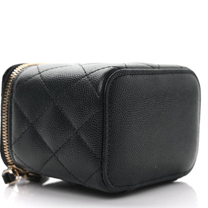 Chanel Caviar Quilted Mini Vanity Case With Chain Black 8 of 9