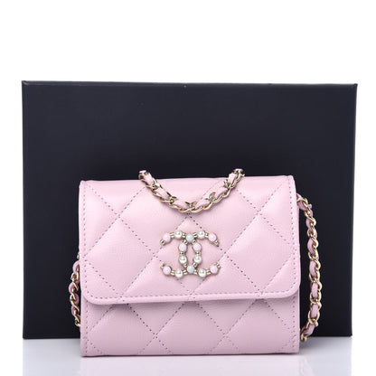 Chanel Caviar Quilted Coco Candy Card Holder On Chain Light Pink 11 of 11