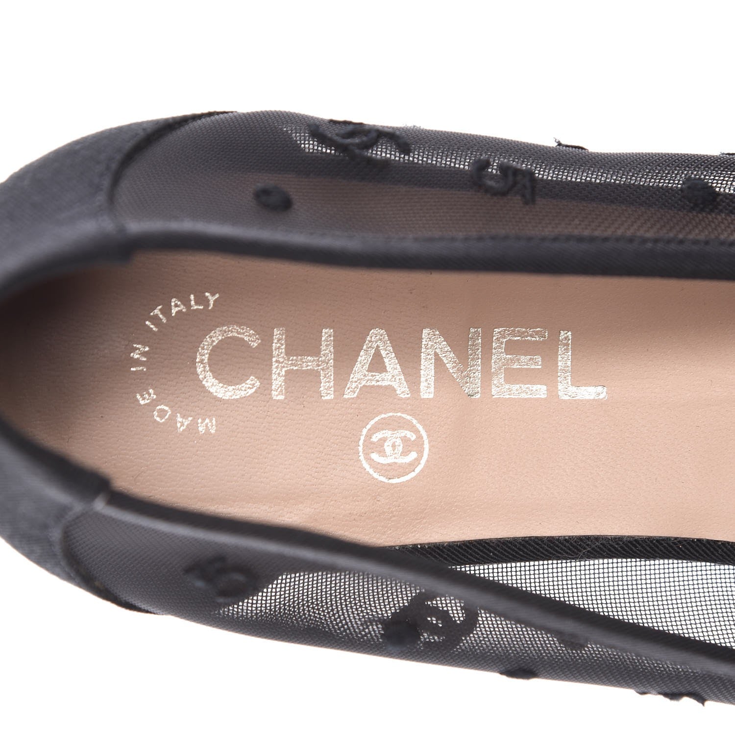 Chanel Mesh Grosgrain Bow CC Ballet Flats 40 Black 9 of 9
