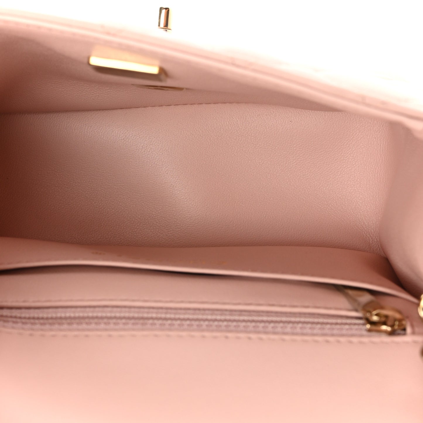 Lambskin Quilted Mini Square Flap Light Pink