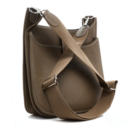 Hermes Taurillon Clemence Evelyne III PM Etoupe 2 of 11