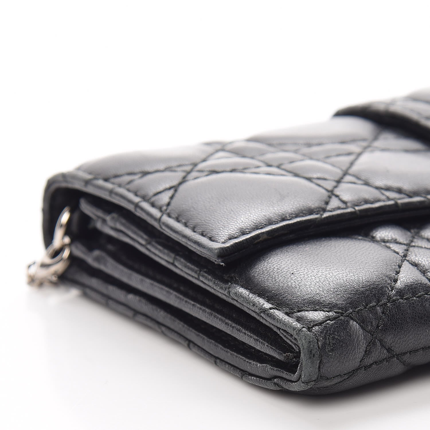 Christian Dior Lambskin Cannage New Lock Wallet Black 12 of 15