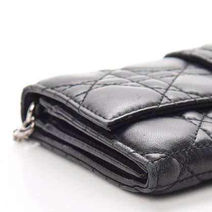 Christian Dior Lambskin Cannage New Lock Wallet Black 12 of 15