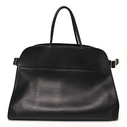 The Row Polished Saddle Calfskin Soft Margaux 17 Black 1 of 10