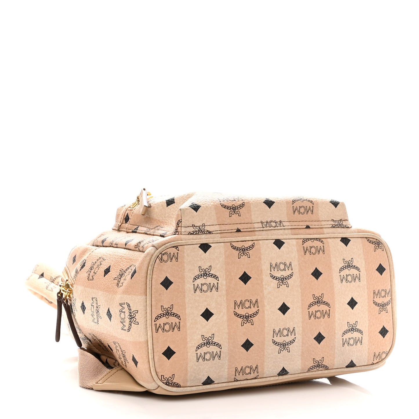 Striped Visetos Small Stark Backpack Beige