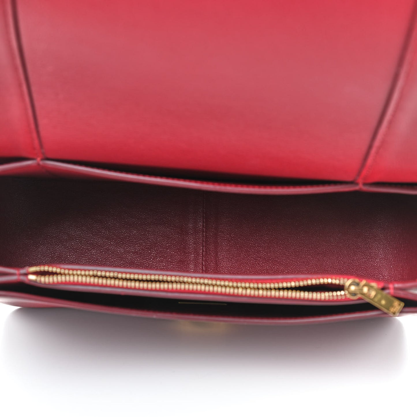 Shiny Smooth Calfskin Medium Frame Shoulder Bag Ruby Nude