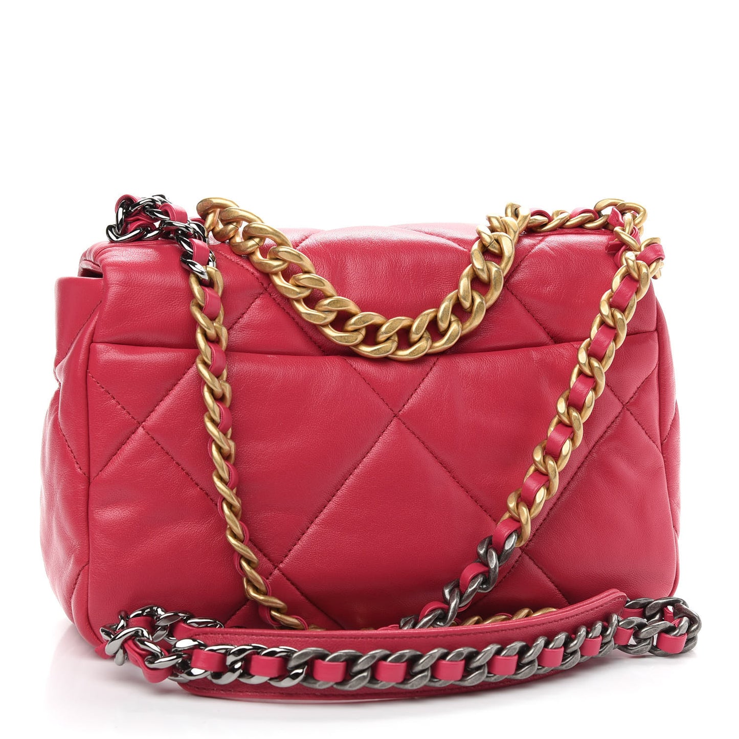 Goatskin Quilted Medium Chanel 19 Flap Pink