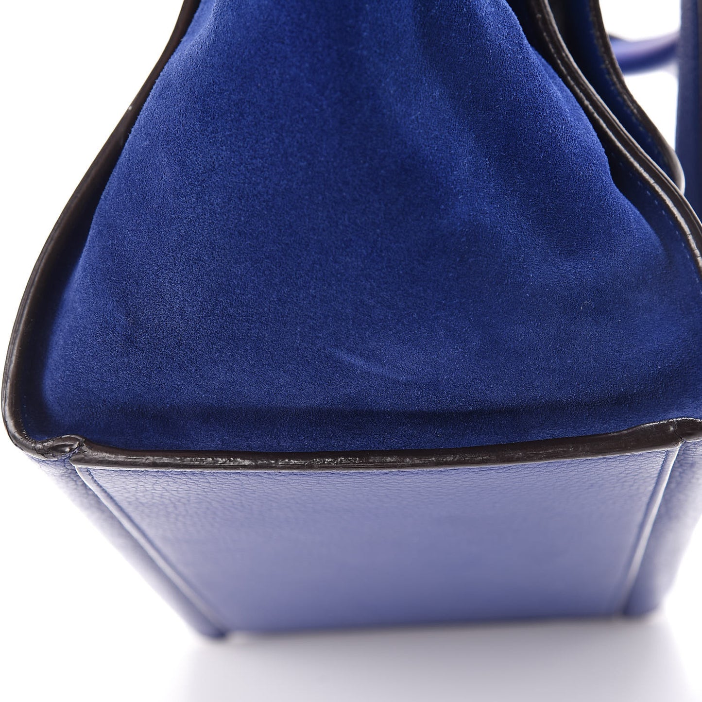 Drummed Calfskin Suede Small Trapeze Indigo