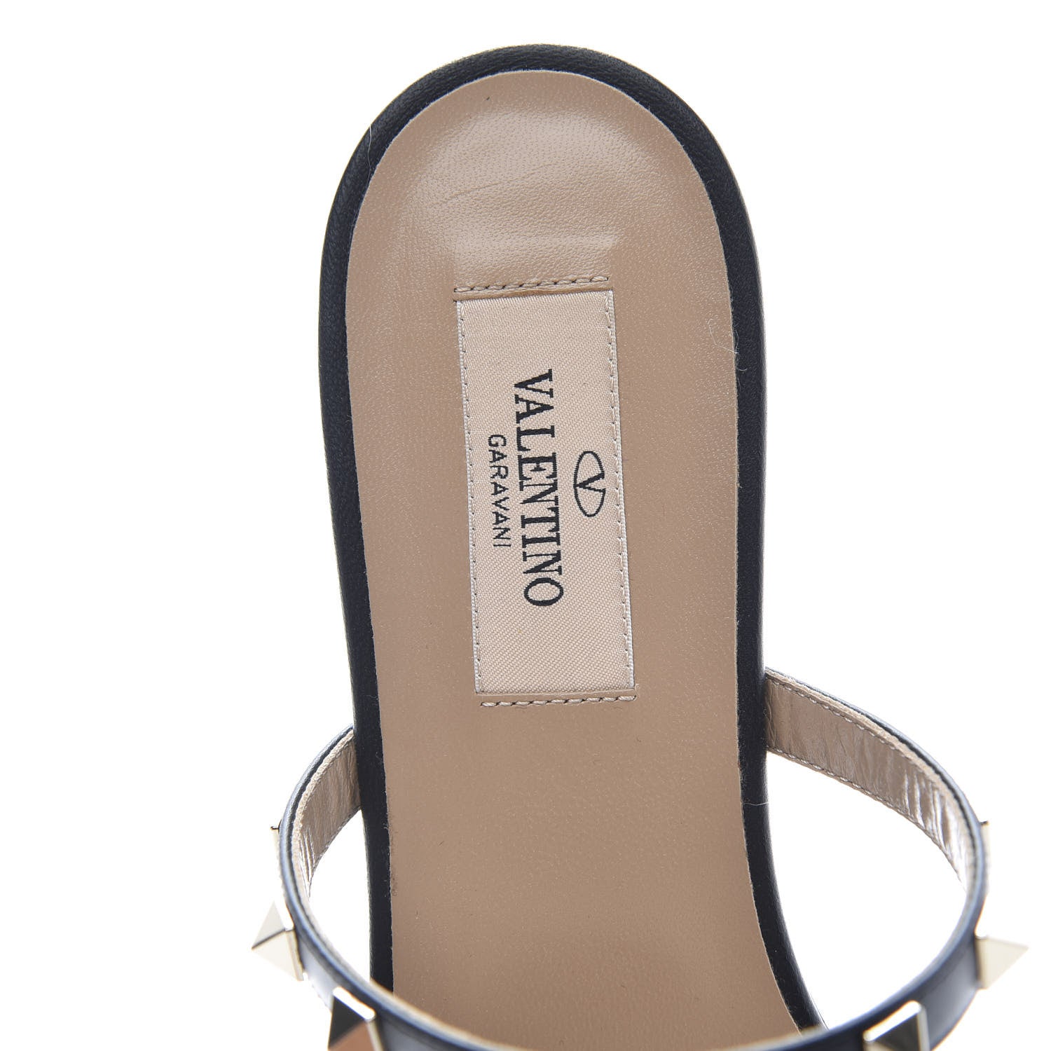 Valentino Garavani Nappa Rockstud Caged Flat Slide Sandals 37.5 Black 6 of 9