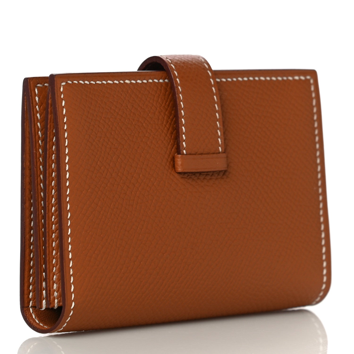 Hermes Epsom Bearn Card Holder Wallet Gold 3 of 14
