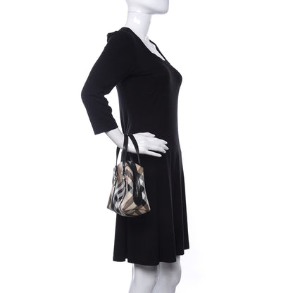 Burberry Patent Trim Nova Check Tote Black 2 of 11