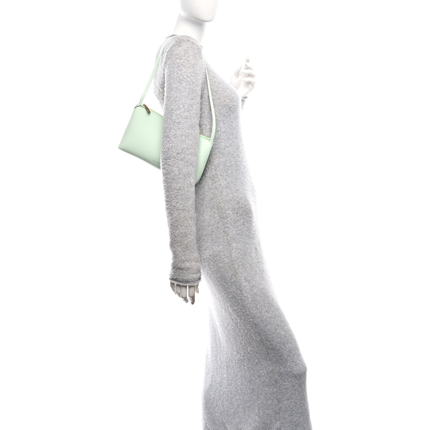Mansur Gavriel Calfskin Gaia Shoulder Bag Pistachio 2 of 10