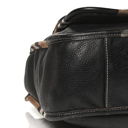 Burberry Calfskin Nova Check Trim Shoulder Bag Black 10 of 14