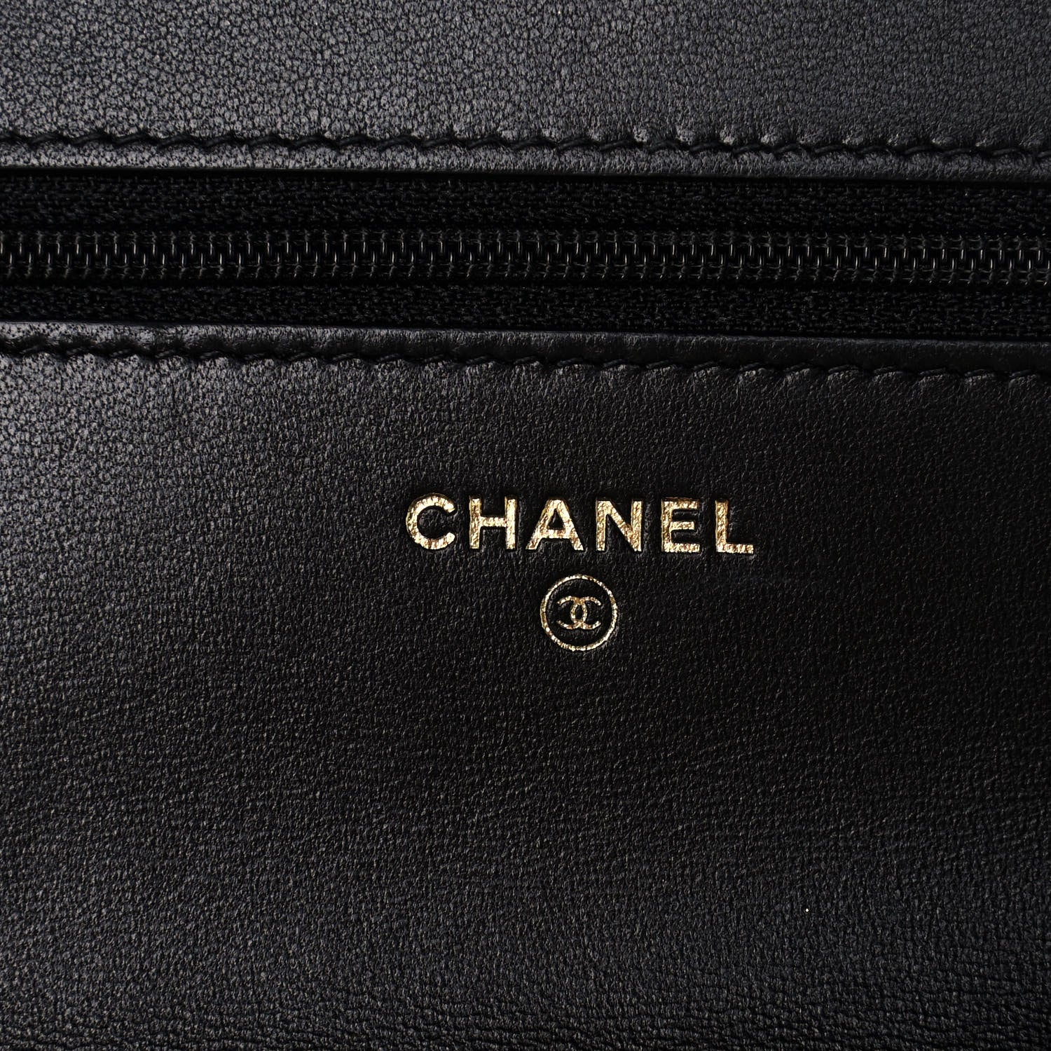 Chanel Lambskin Plexi Quilted Wallet On Chain WOC Black 6 of 14