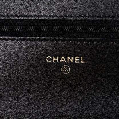 Chanel Lambskin Plexi Quilted Wallet On Chain WOC Black 6 of 14