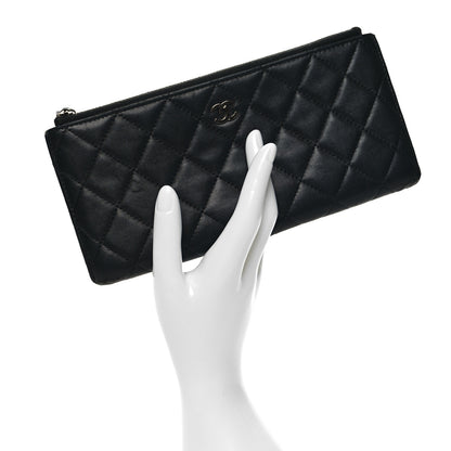Chanel Lambskin Quilted Zip Pouch Black 2 of 12