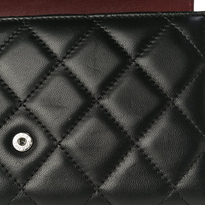 Chanel Lambskin Quilted Large Gusset Flap Wallet Black 20 of 24