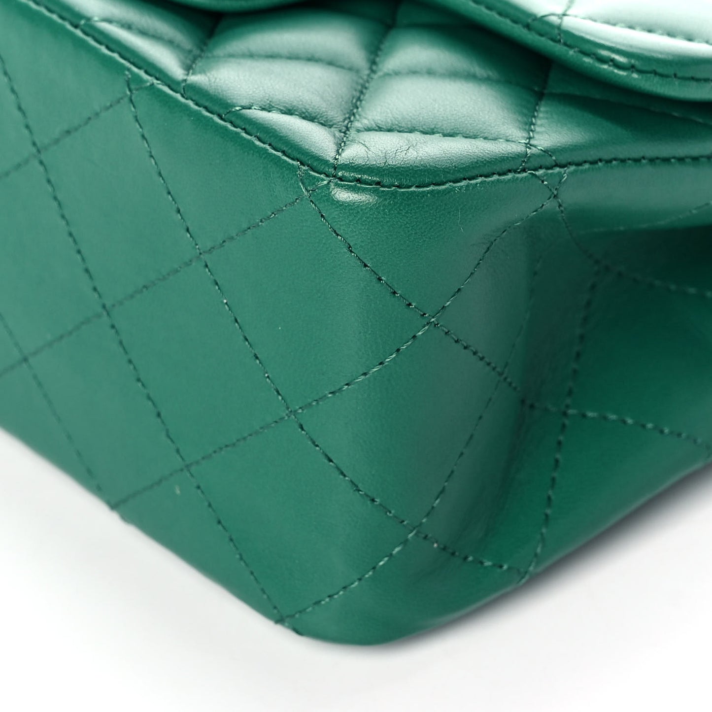 Lambskin Quilted Mini Square Flap Green