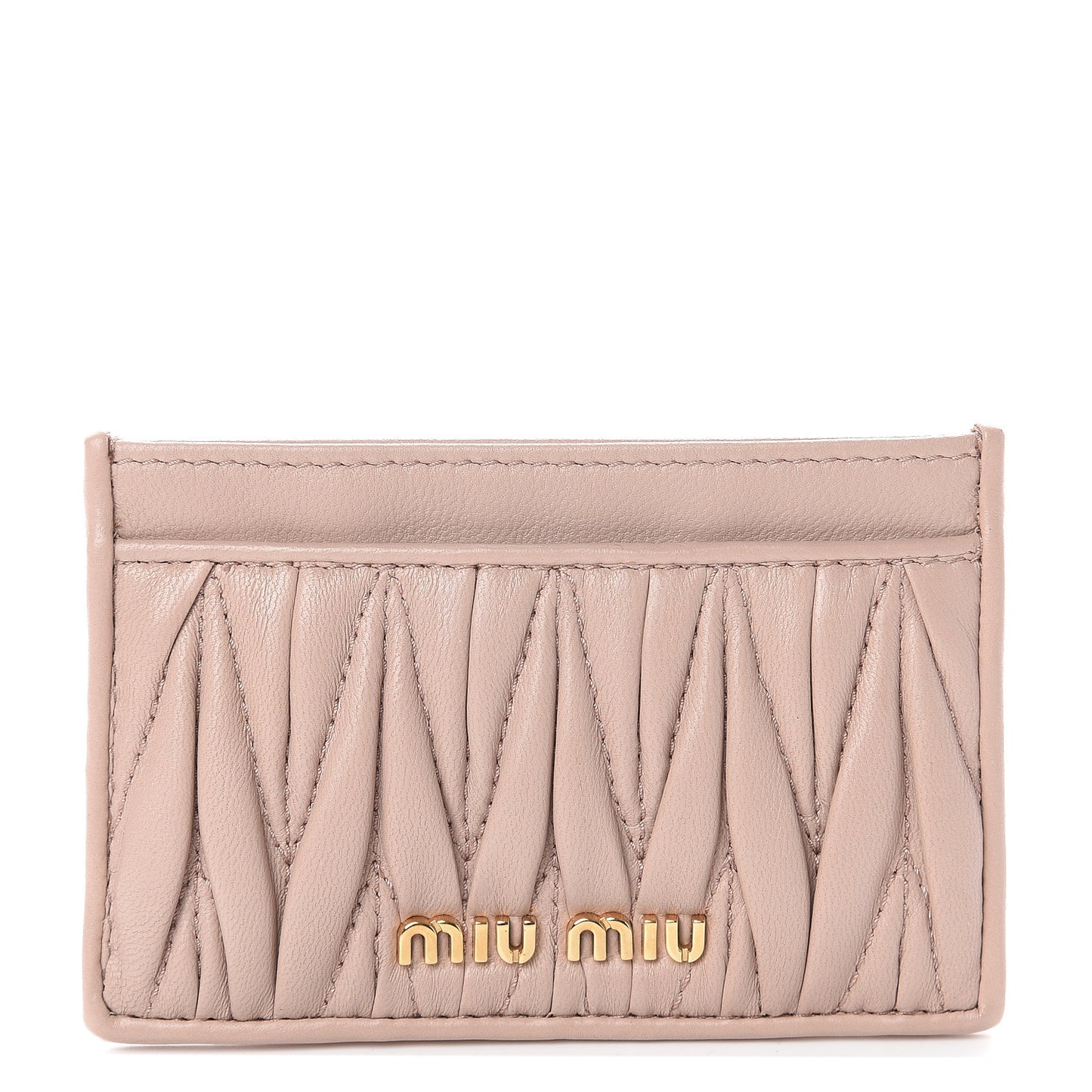 Nappa Matelasse Card Case Cammeo