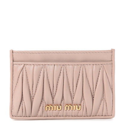 Miu Miu Nappa Matelasse Card Case Cammeo 1 of 5