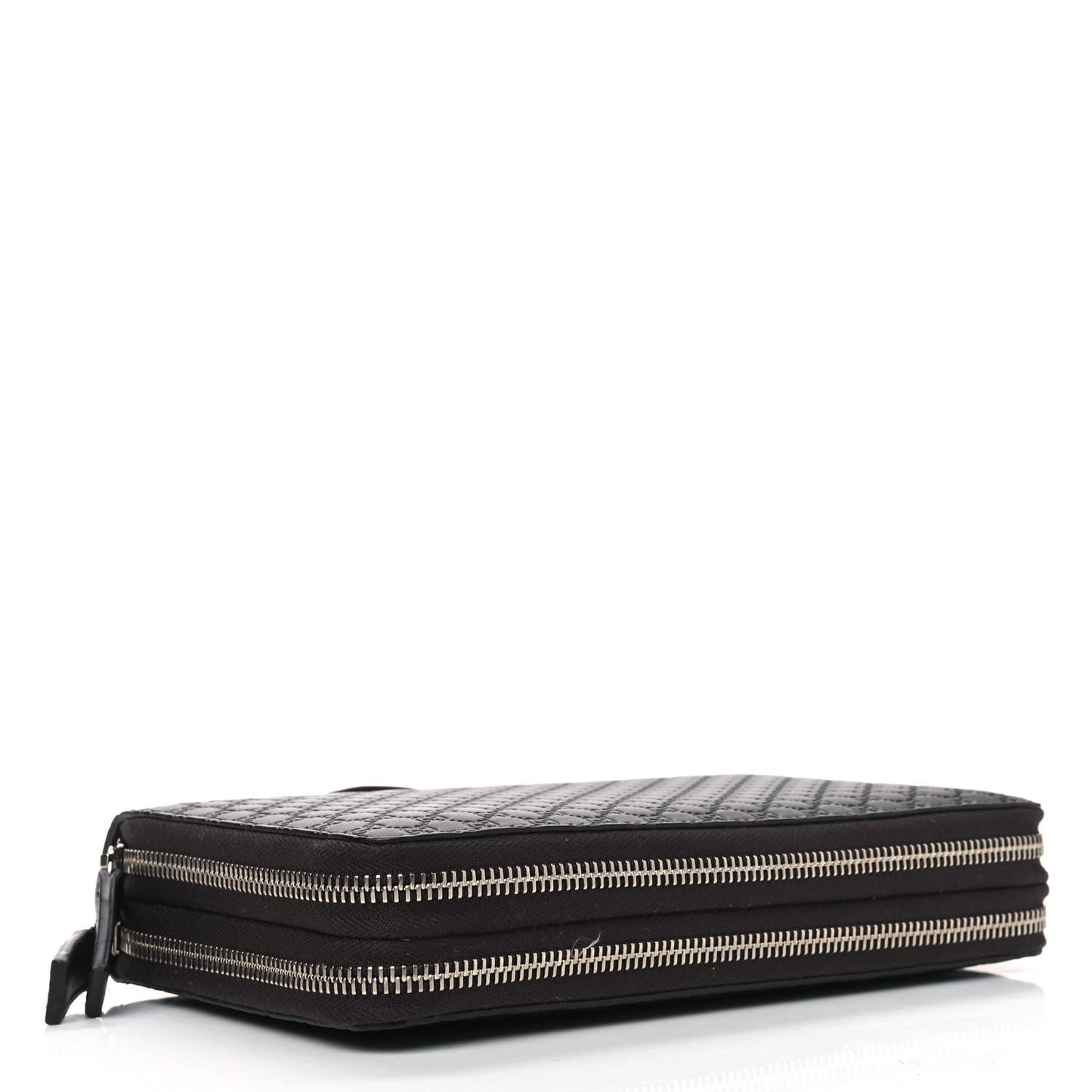 Soft Microguccissima Zip Around Top Handle Travel Wallet Carbon