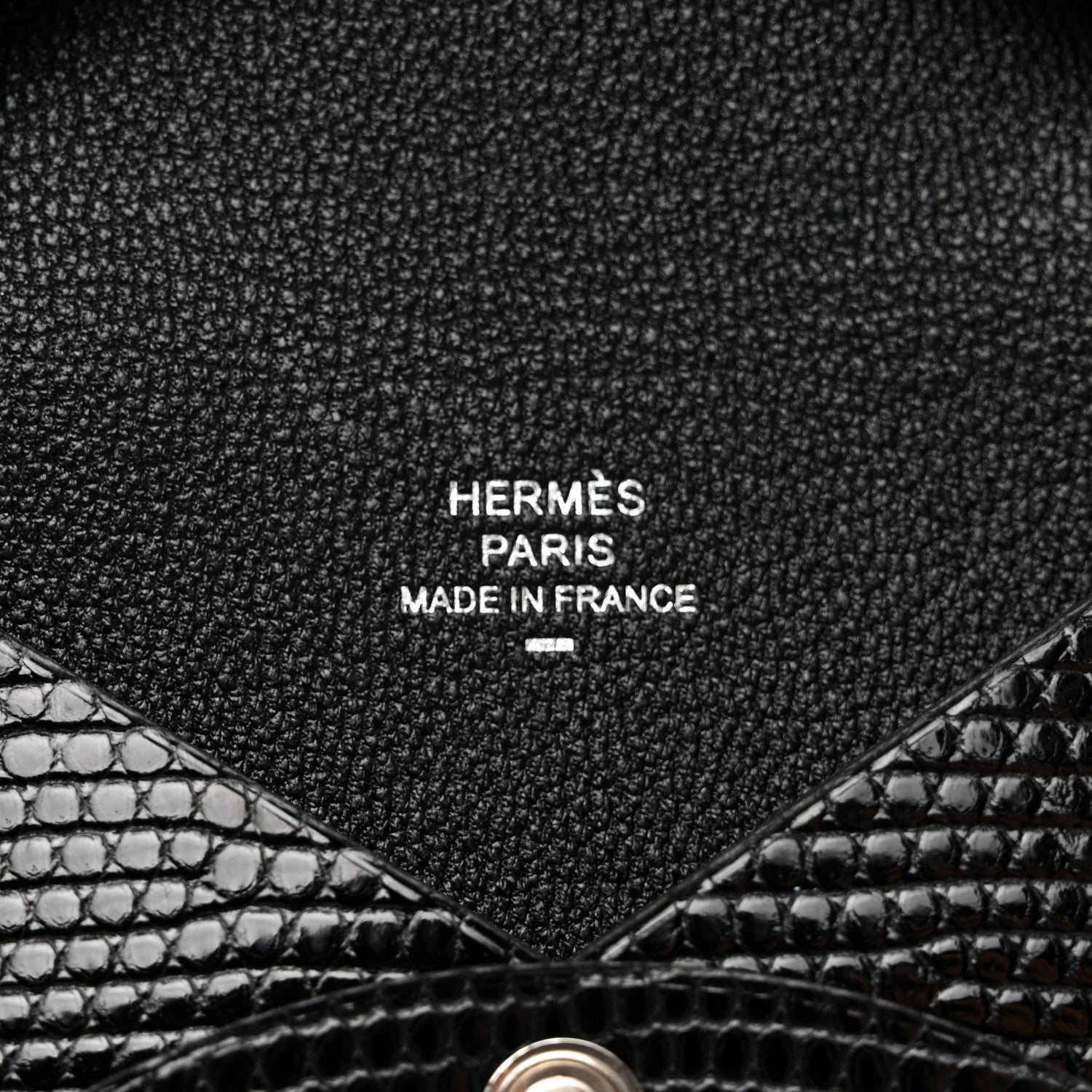 Hermes Lizard Calvi Card Case Black 6 of 7