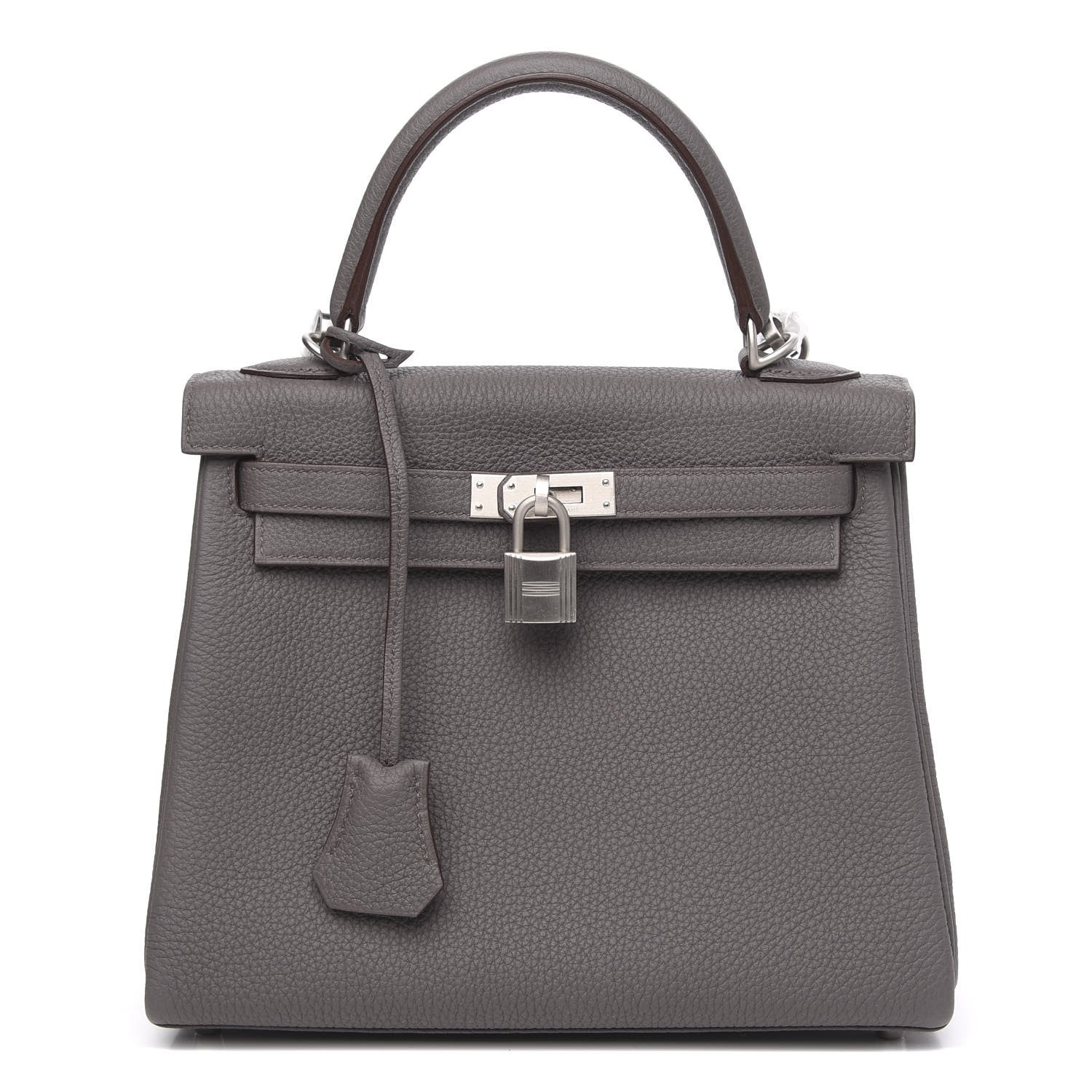Hermes Togo Horseshoe Kelly Retourne 25 Etain Plomb 1 of 10