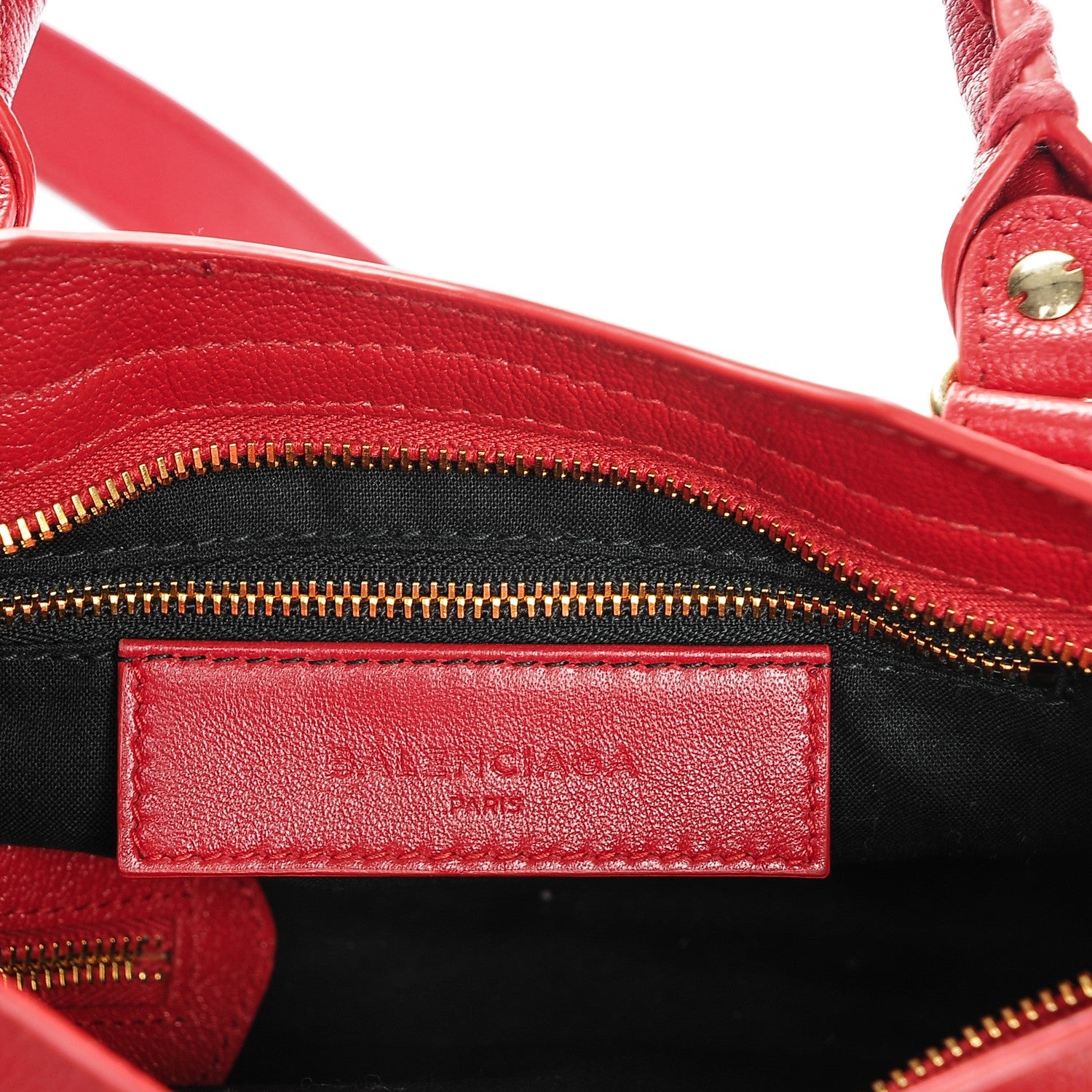 Balenciaga Chevre Gold Metallic Edge Hardware Mini City Rouge Grenade 6 of 6