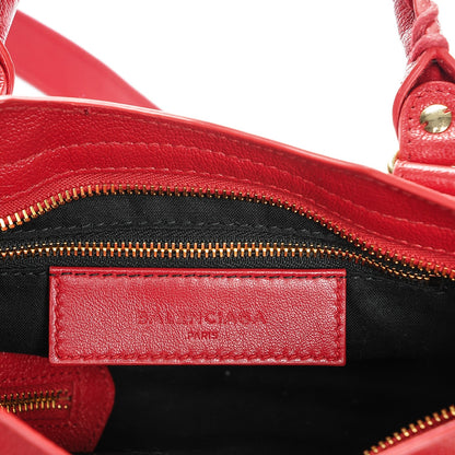 Balenciaga Chevre Gold Metallic Edge Hardware Mini City Rouge Grenade 6 of 6
