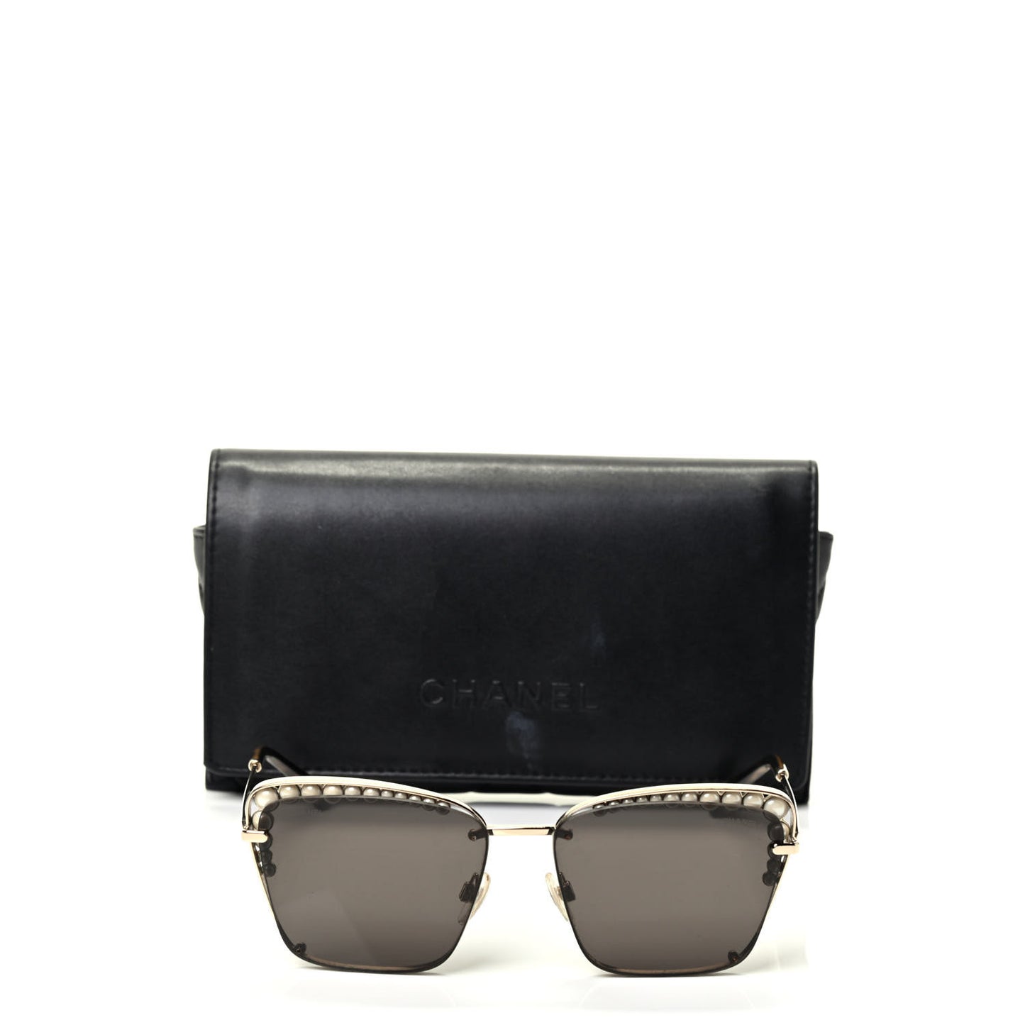 Square Frame Pearl Sunglasses 4235-H Dark Grey