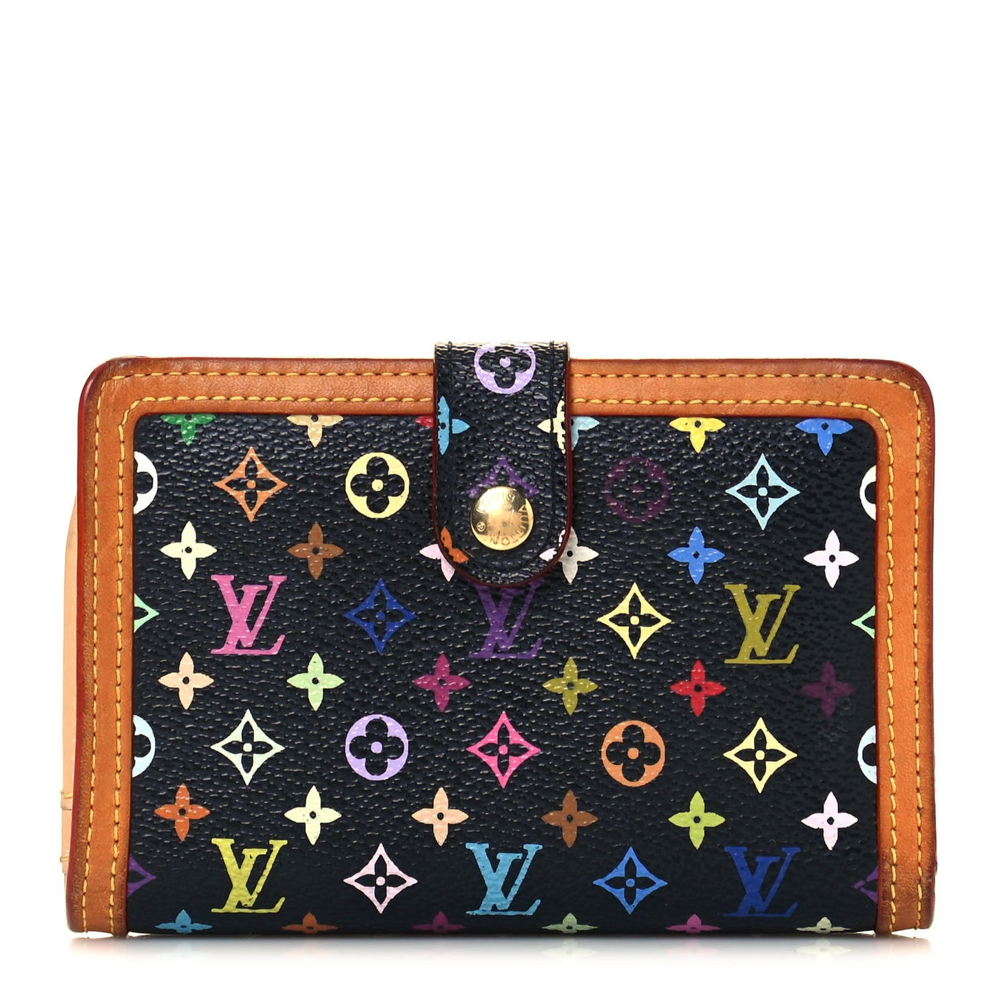 Monogram Multicolor French Purse Wallet Black