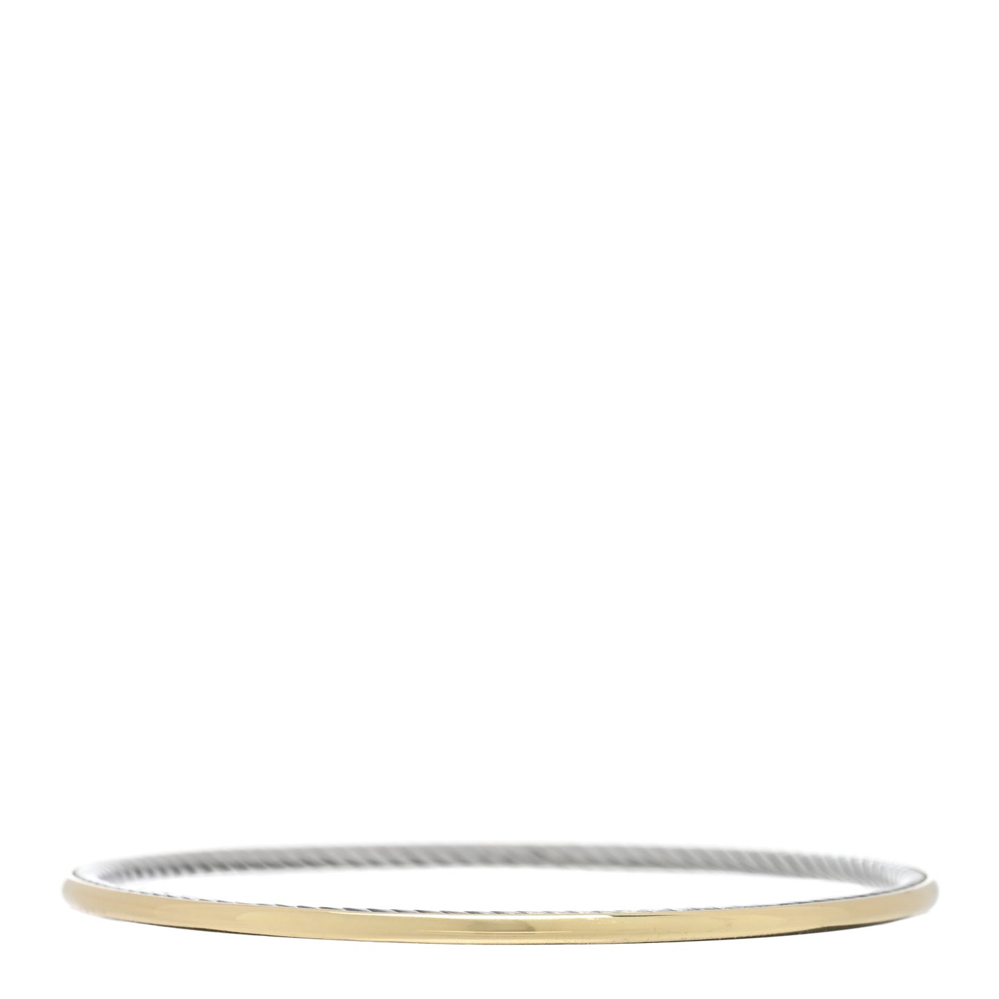 Sterling Silver 18K Yellow Gold Cable Bangle Bracelet